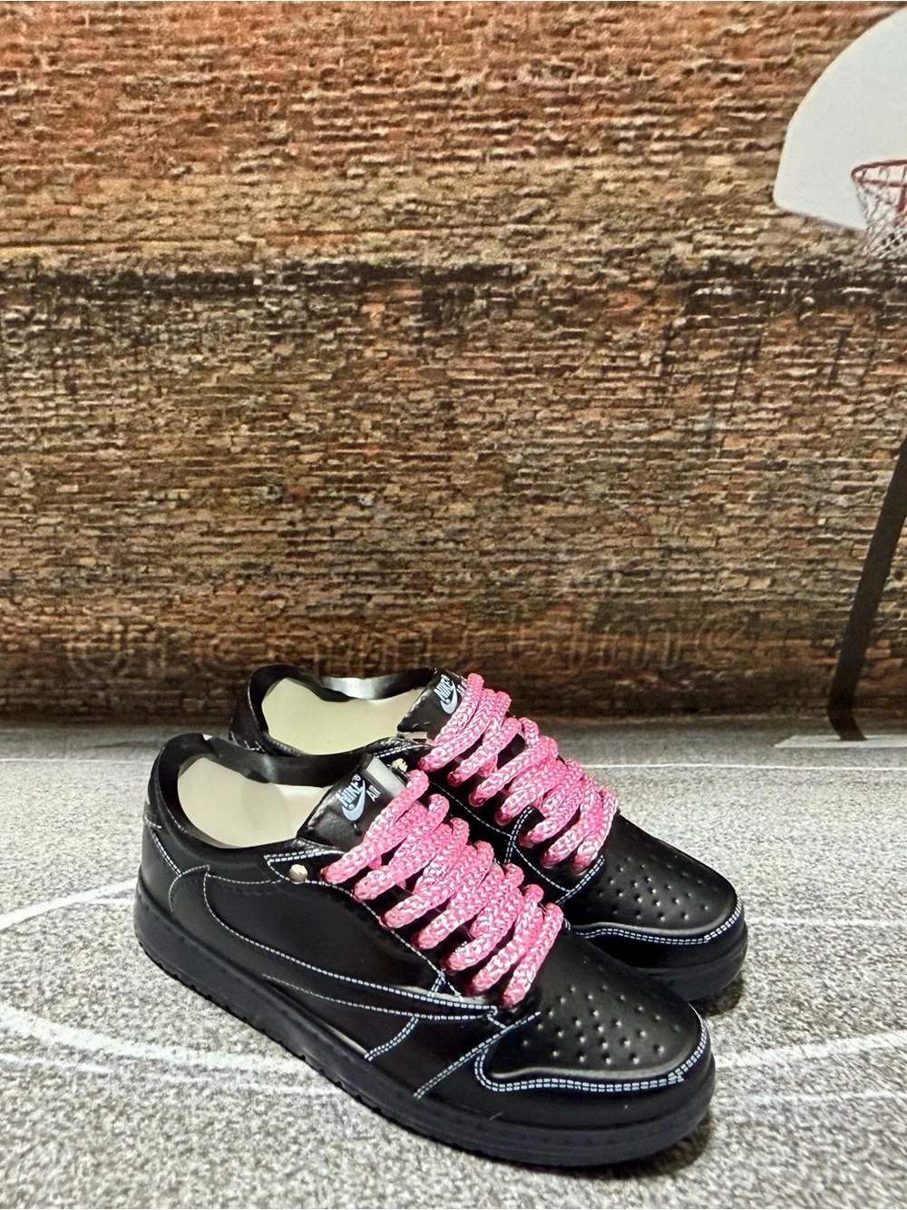 Nike Black AF1 with Pink Laces Mini Collectible No Keychain
